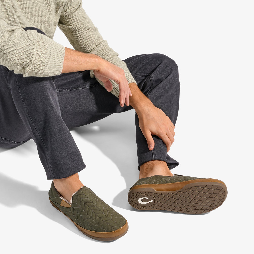 Hanohano Men's Waxed Canvas Slippers - Husk
