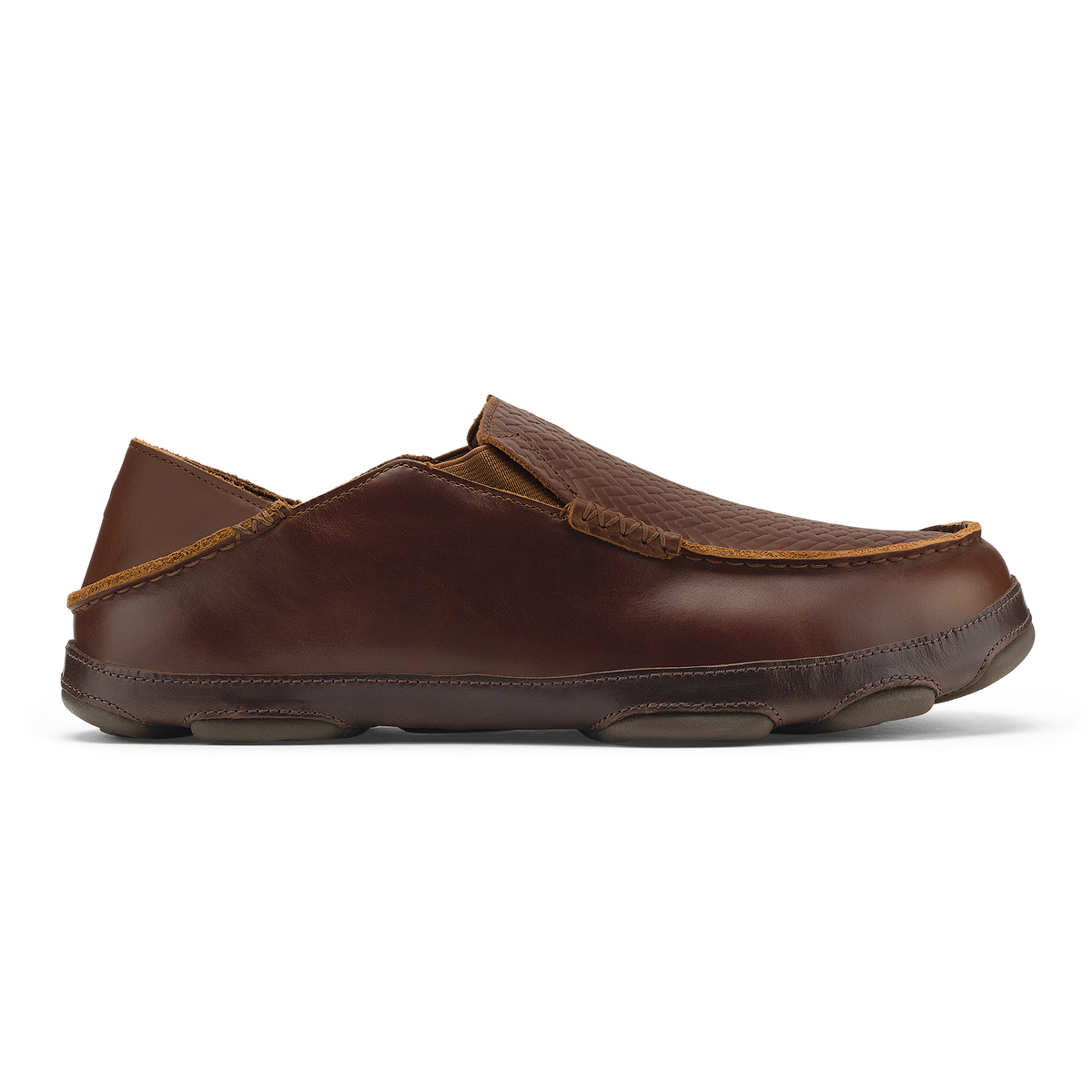 Moloa Lauhala Men's Slip-On Shoes - Toffee / Dk Java