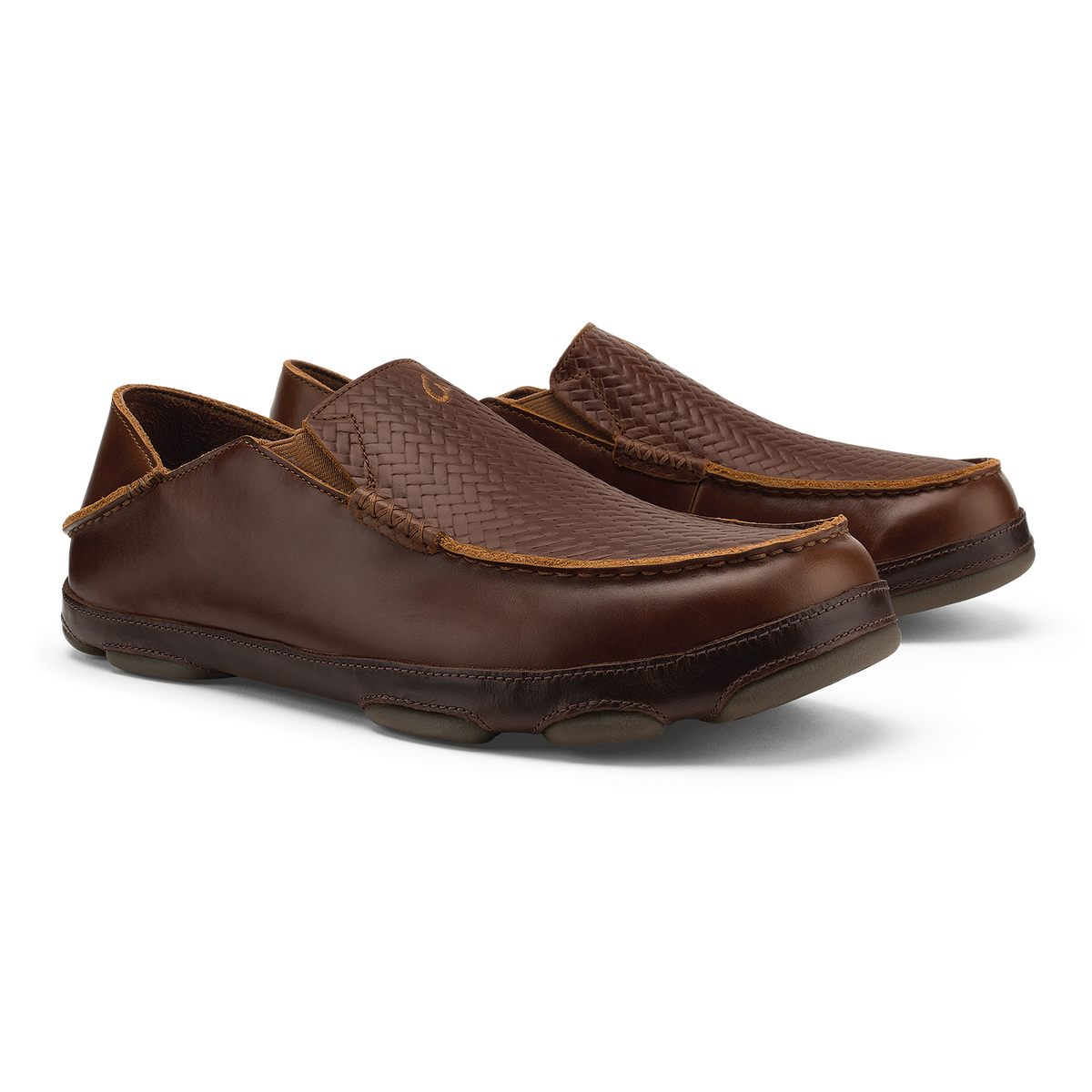 Moloa Lauhala Men's Slip-On Shoes - Toffee / Dk Java