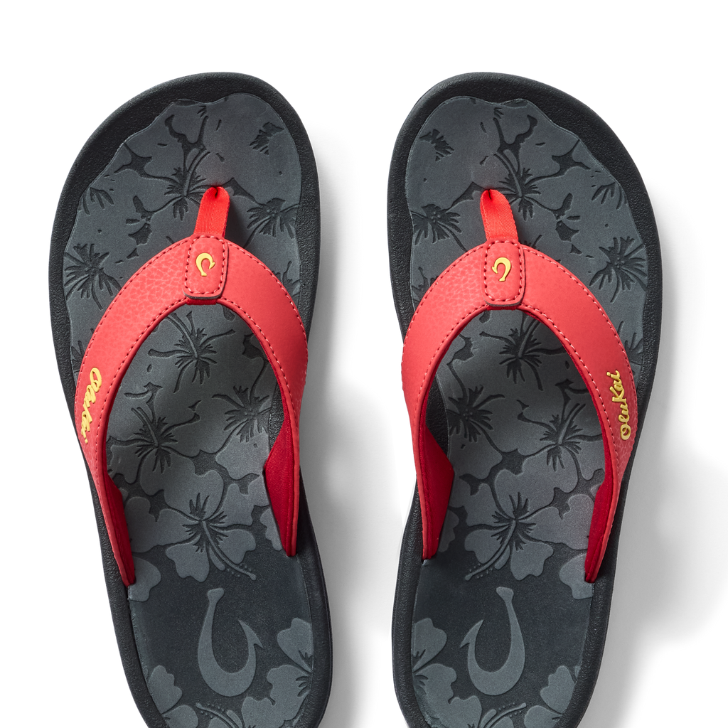 Ohana Women's Beach Sandals - Red Acacia / Script