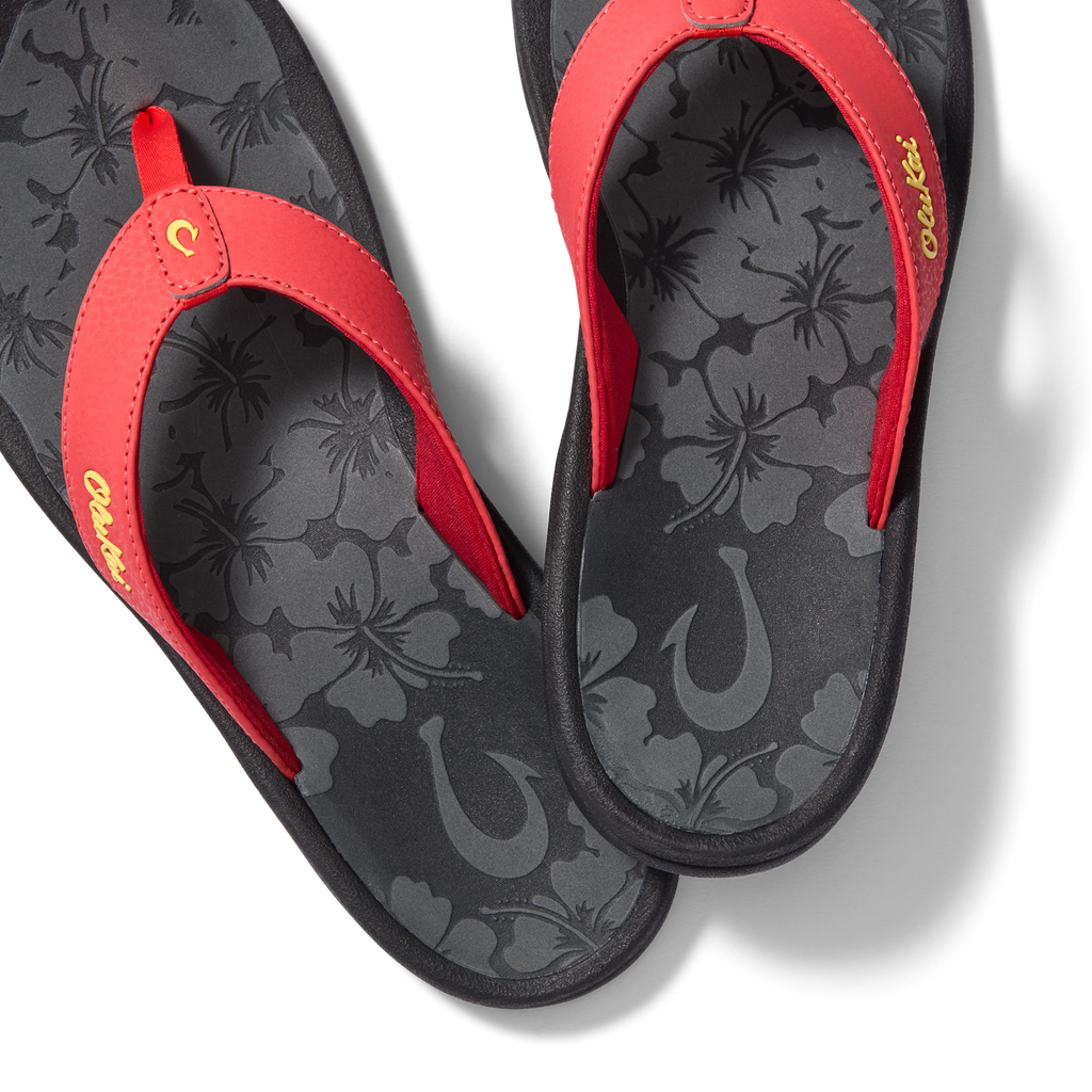 Ohana Women's Beach Sandals - Red Acacia / Script