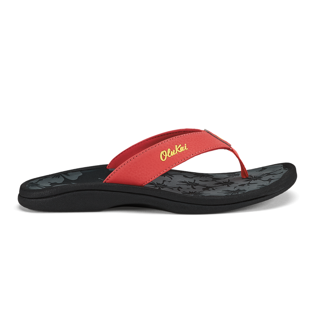 Ohana Women's Beach Sandals - Red Acacia / Script