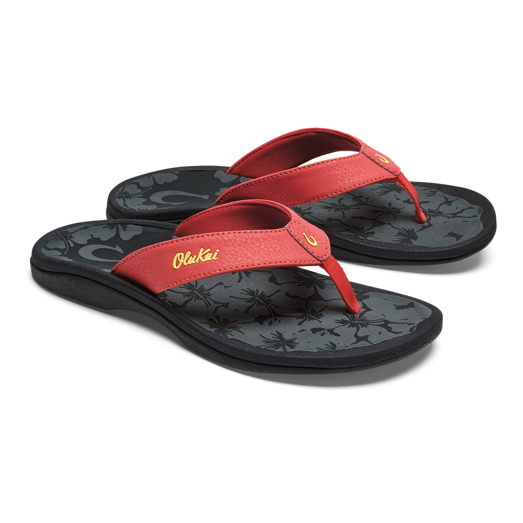 Ohana Women's Beach Sandals - Red Acacia / Script