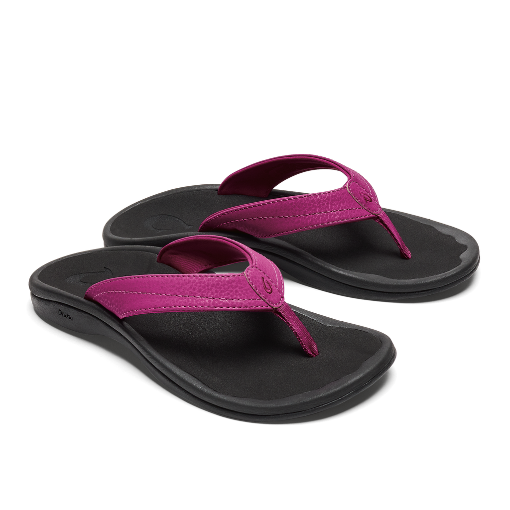Ohana Women's Sandals - Orchid Flower / Black