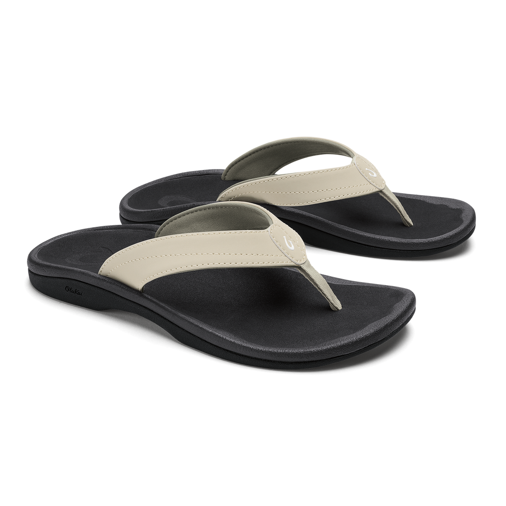 Ohana Women's Beach Sandals - Ecru / Black
