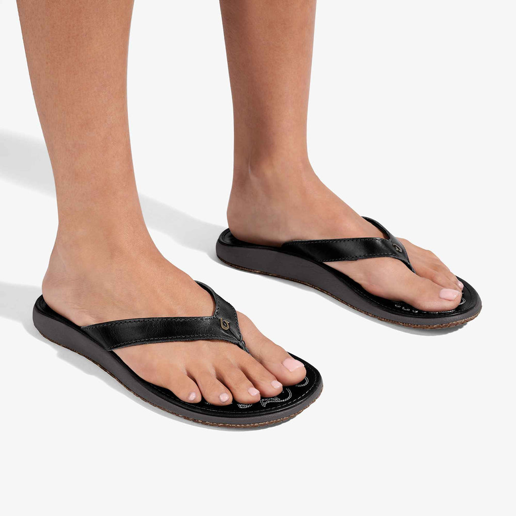 Paniolo Women's Beach Sandals - Onyx / Onyx