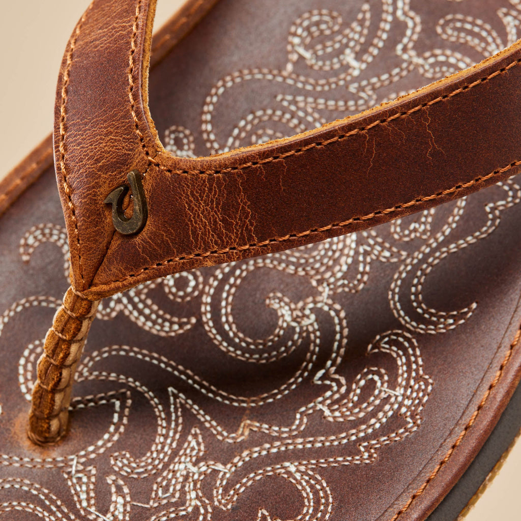 Paniolo Women's Leather Sandals - Natural