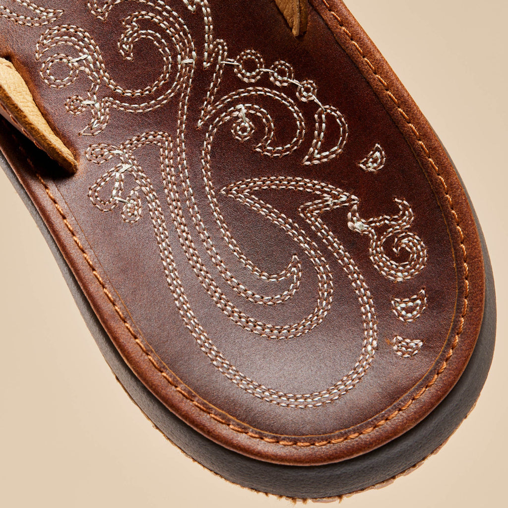 Paniolo Women's Leather Sandals - Natural