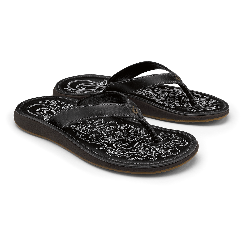 Paniolo Women's Beach Sandals - Onyx / Onyx