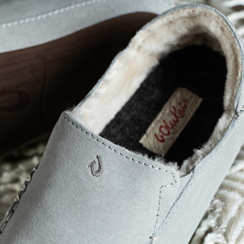 Nohea Women's Soft Shearling Slippers - Pale Grey