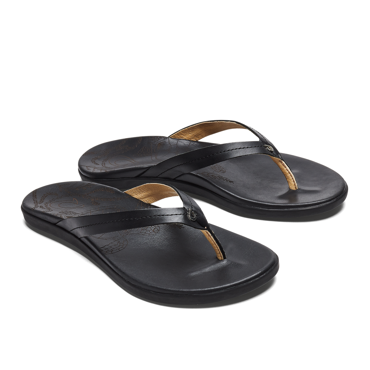 Honu Women's Leather Beach Sandals - Black