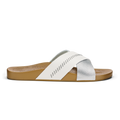 Kipea Olu Women's Leather Slide Sandals - Silver / Sahara