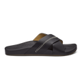 Kipea Olu Women's Leather Slide Sandals - Black