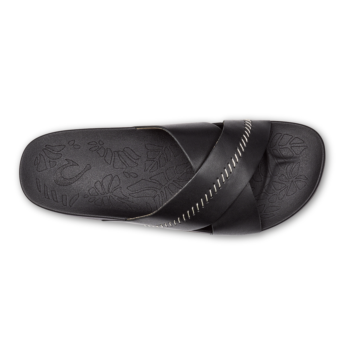 Kipea Olu Women's Leather Slide Sandals - Black