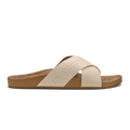 Kipea Olu Women's Leather Slide Sandals - Puka / Tan
