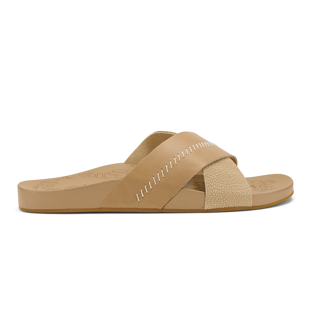 Kipea Olu Women's Leather Slide Sandals - Warm Sand