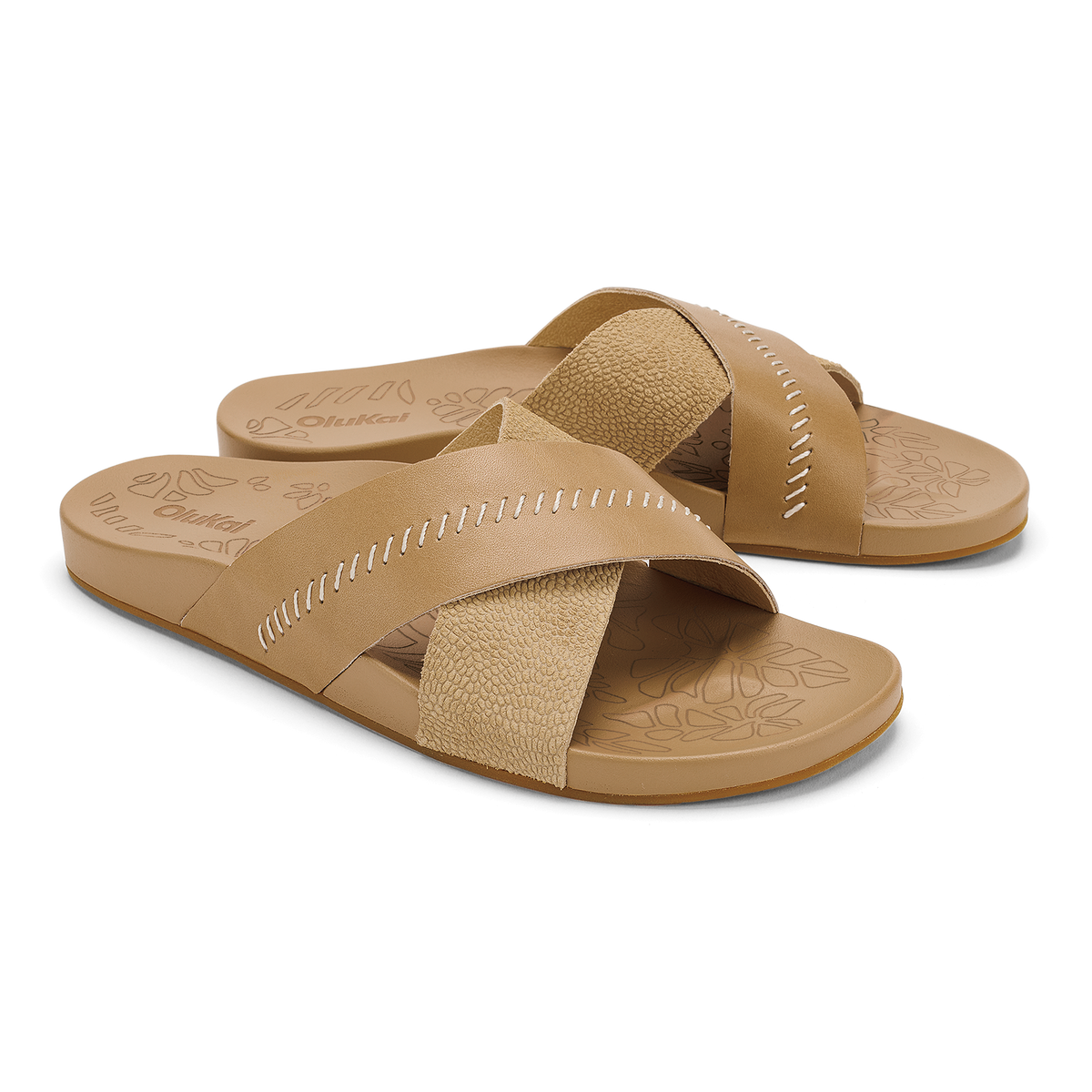 Kipea Olu Women's Leather Slide Sandals - Warm Sand