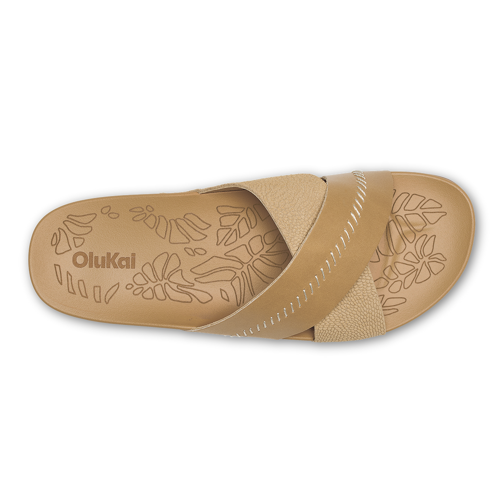 Kipea Olu Women's Leather Slide Sandals - Warm Sand