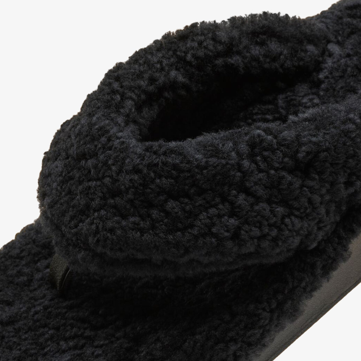 Kipea Heu Women's Fuzzy Slipper Sandals - Black