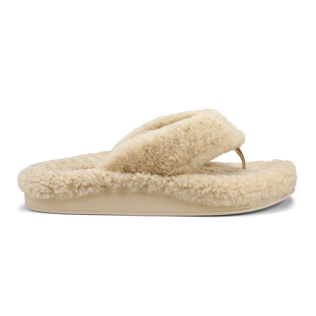 Kipea Heu Women's Fuzzy Slipper Sandals - Tapa