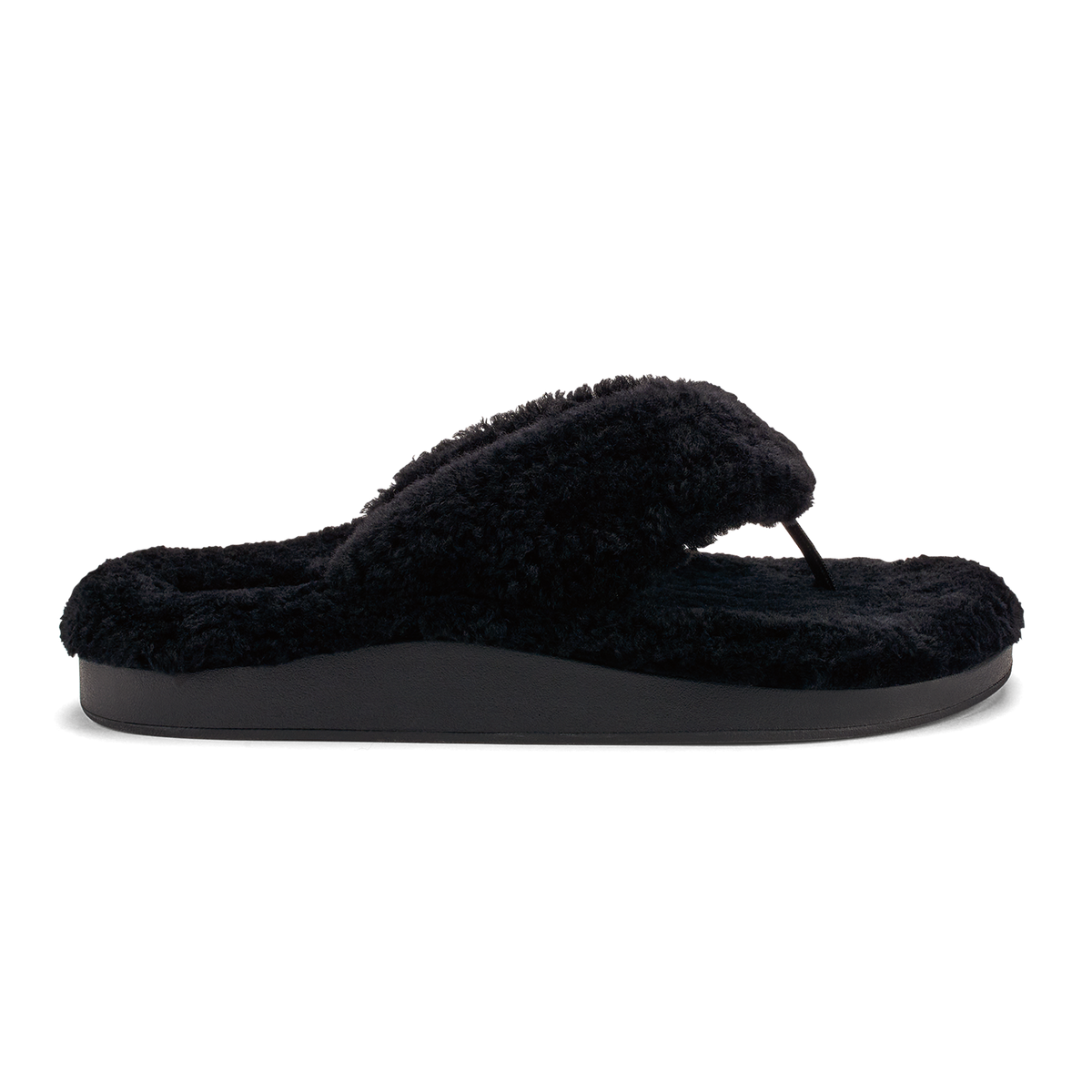 Kipea Heu Women's Fuzzy Slipper Sandals - Black