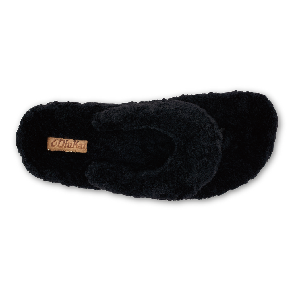 Kipea Heu Women's Fuzzy Slipper Sandals - Black