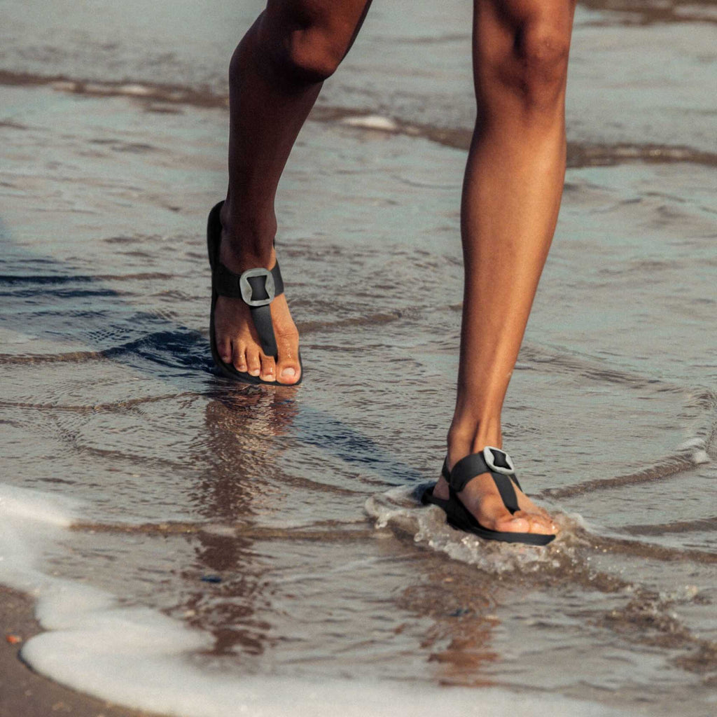 Lai T Bar Women's Strappy Beach Sandals - Lava Rock / Lava Rock