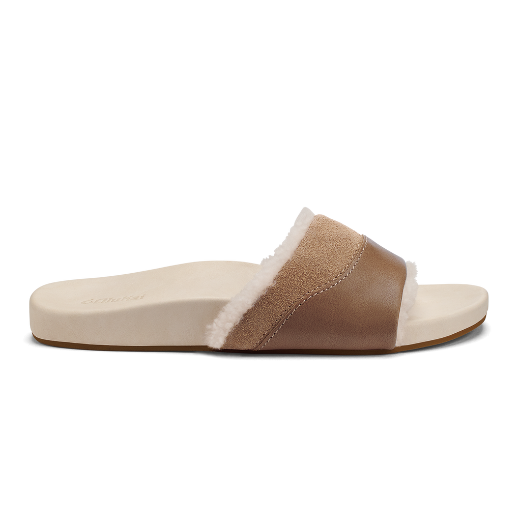 Hoala Slide Women's Leather Slide Sandals - Tan / Puka