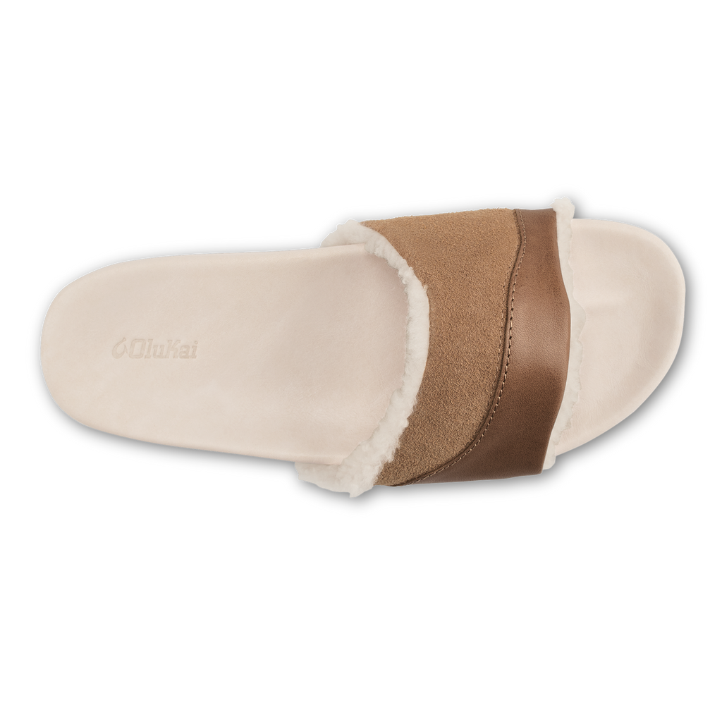 Hoala Slide Women's Leather Slide Sandals - Tan / Puka