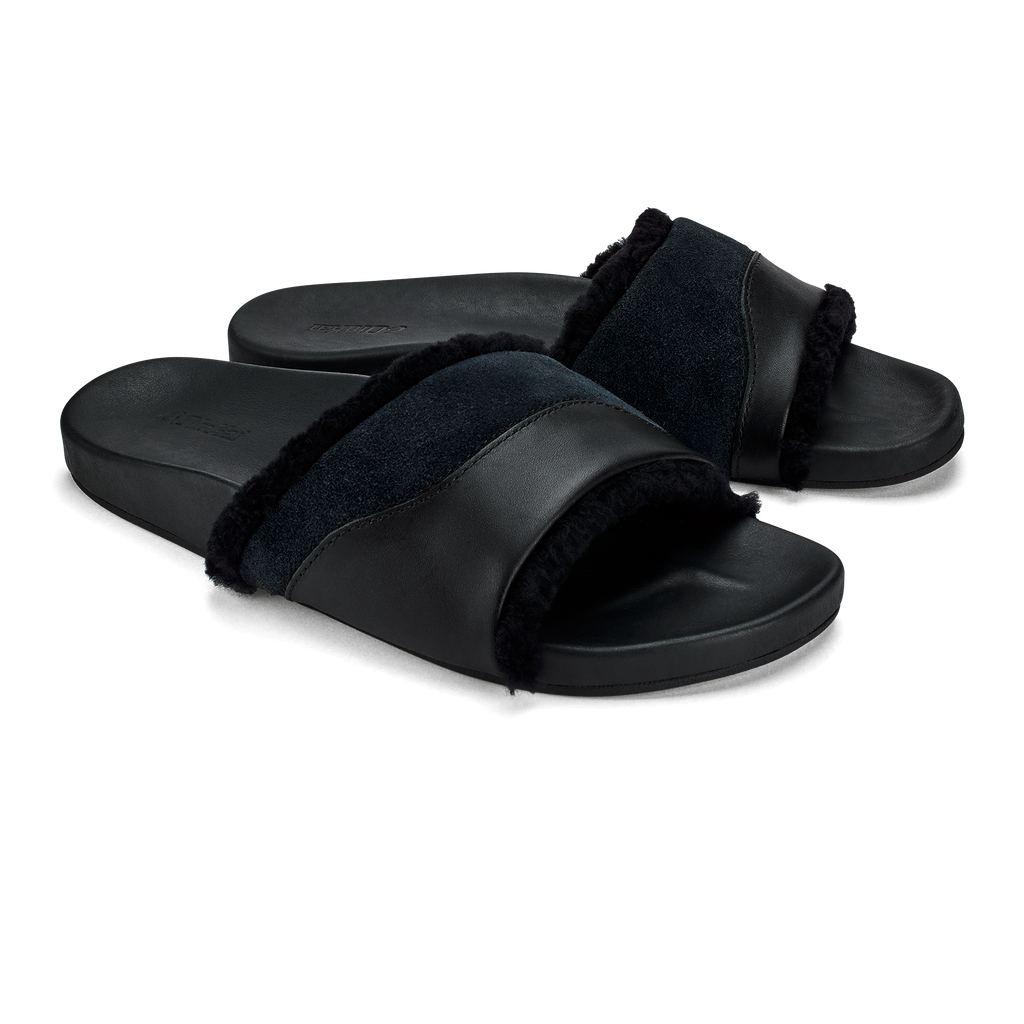 Hoala Slide Women's Leather Slide Sandals - Black