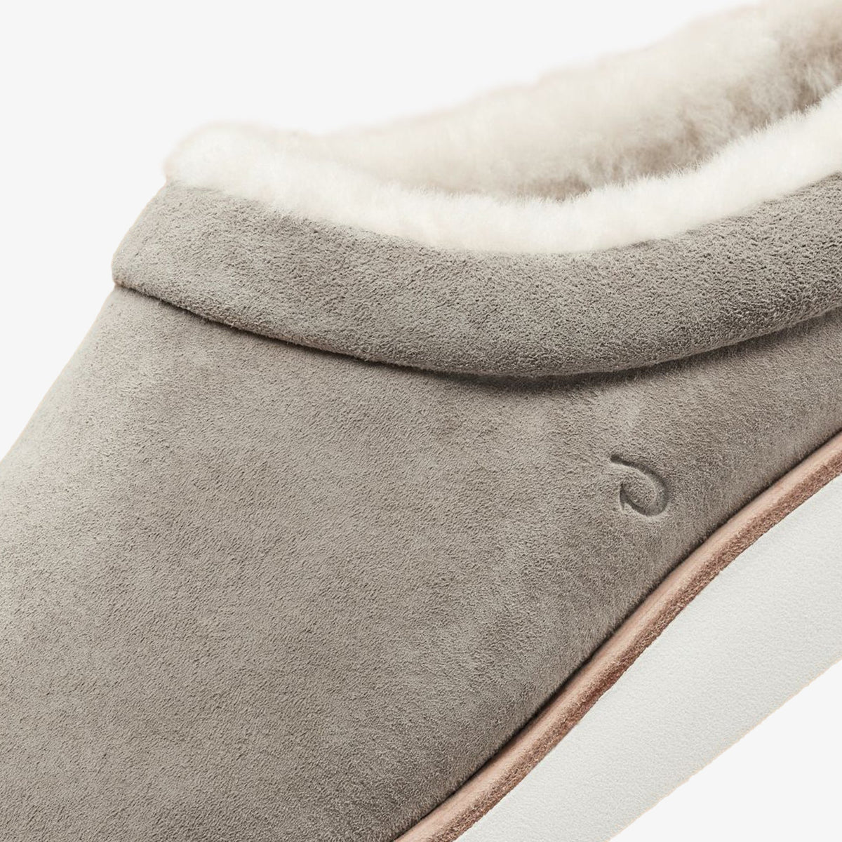Mani Women's Leather Mule Slippers - Taupe Grey / Golden Sand