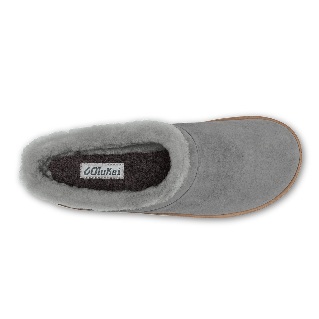 Mani Women's Leather Mule Slippers - Fog / Golden Sand