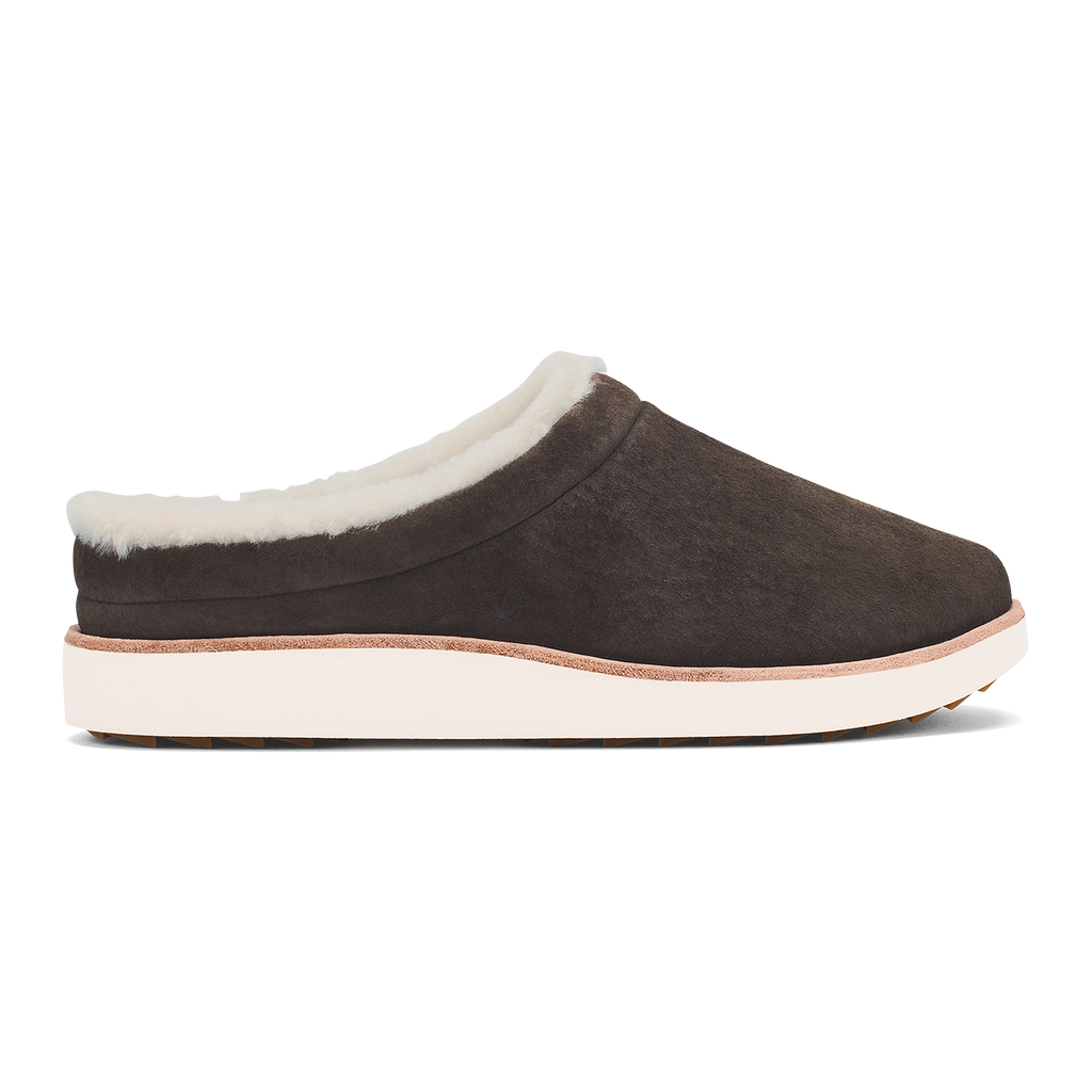 Mani Women's Leather Mule Slippers - Dark Oak / Golden Sand