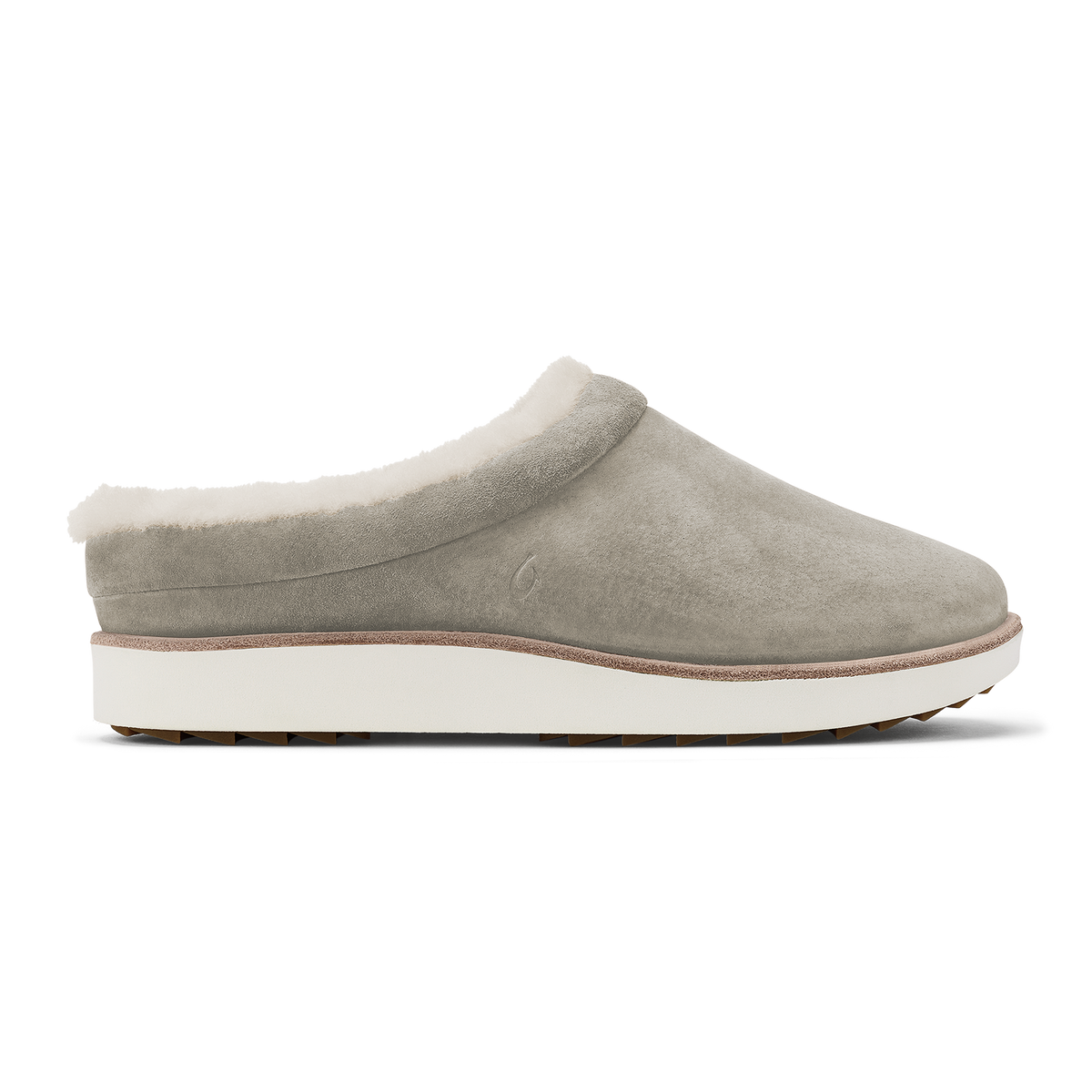 Mani Women's Leather Mule Slippers - Taupe Grey / Golden Sand