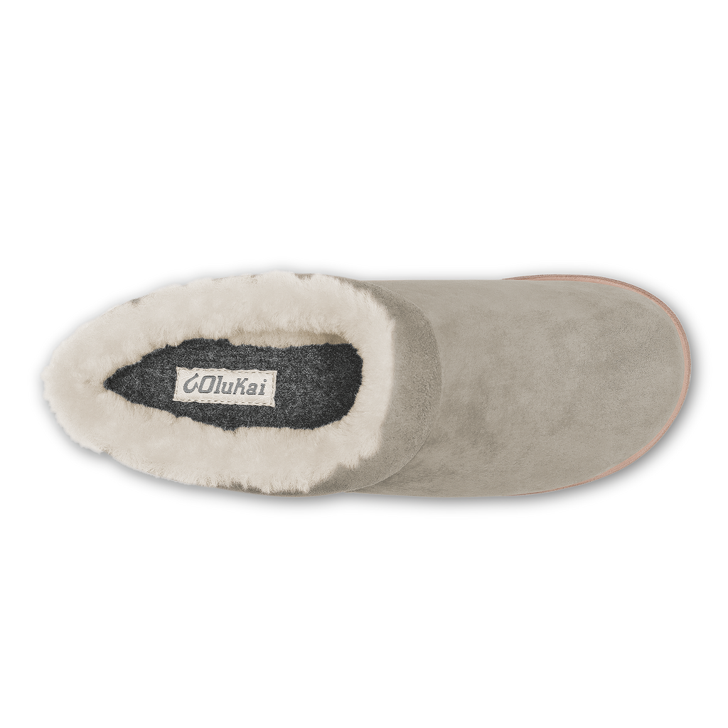 Mani Women's Leather Mule Slippers - Taupe Grey / Golden Sand