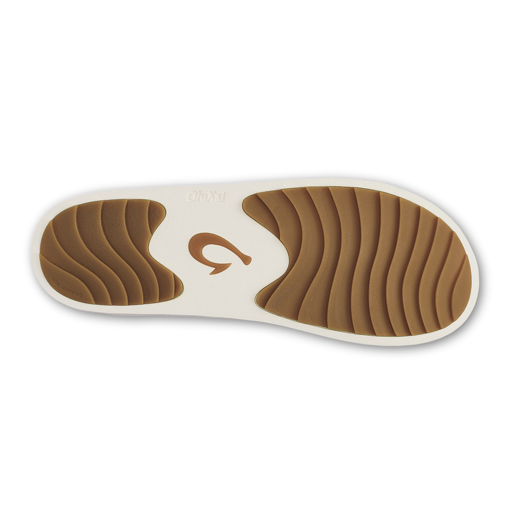 Mani Women's Leather Mule Slippers - Taupe Grey / Golden Sand