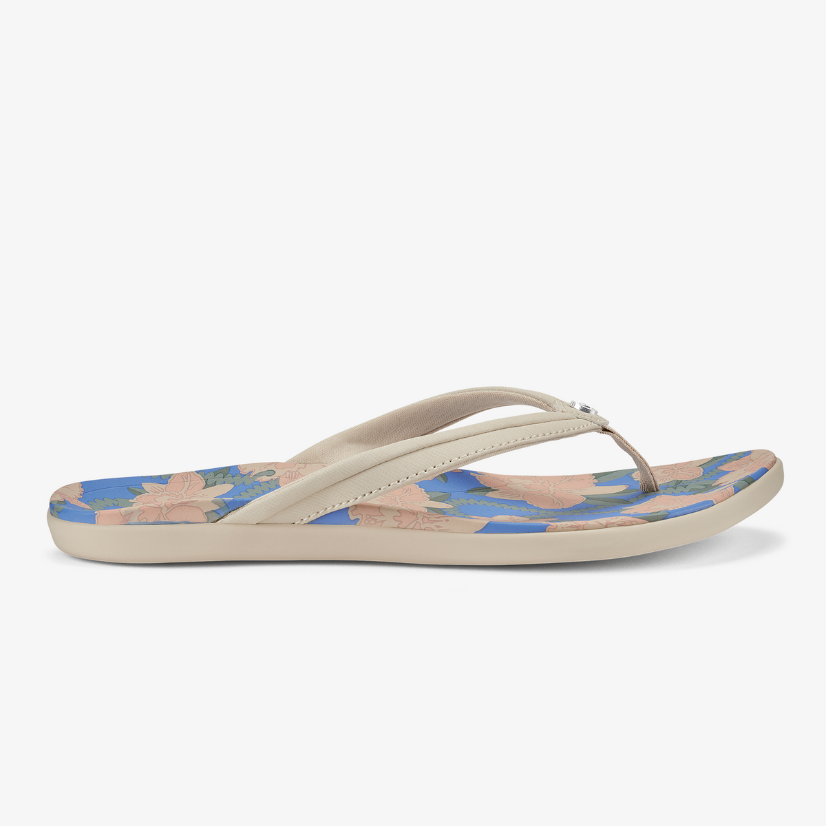 Hoopio Malua Women's Beach Sandals - Tapa / Marine Blue