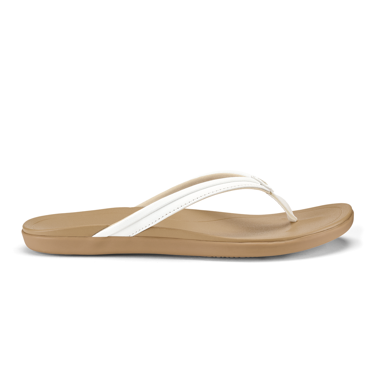 Hoopio Malua Women's Beach Sandals - Bright White / Warm Sand