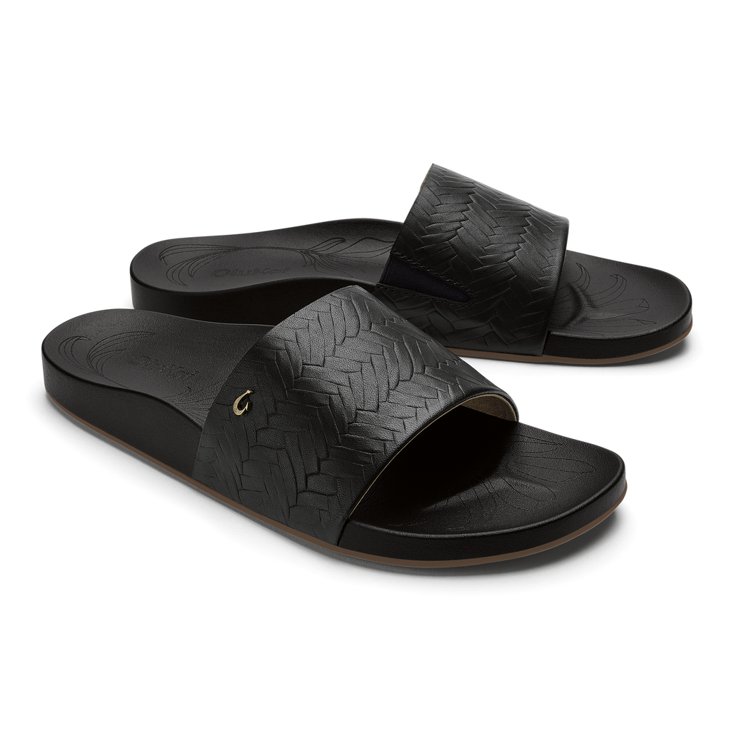 Kipea Pono Women's Slide Sandals - Black / Weave