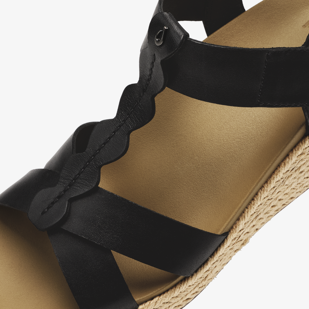 Ihi Women's Wedge Sandals - Black / Warm Sand