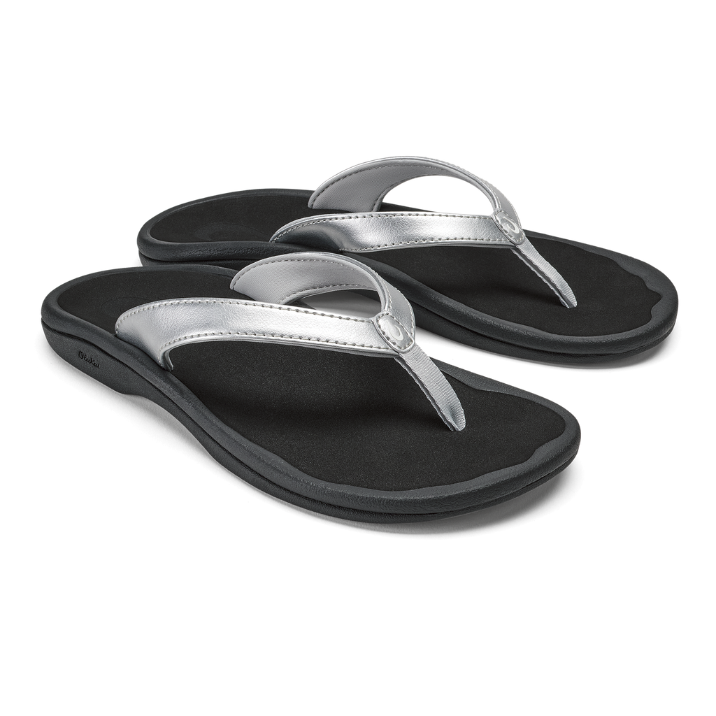 Ohana Lahi Women's Beach Sandals - Silver / Black