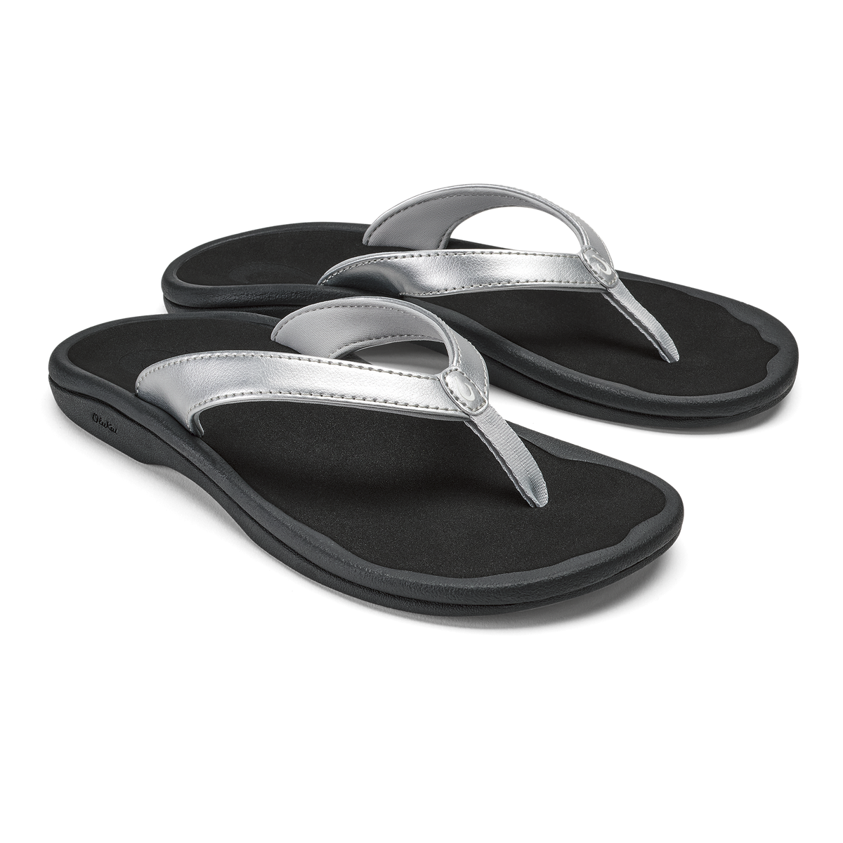 Ohana Lahi Women's Beach Sandals - Silver / Black