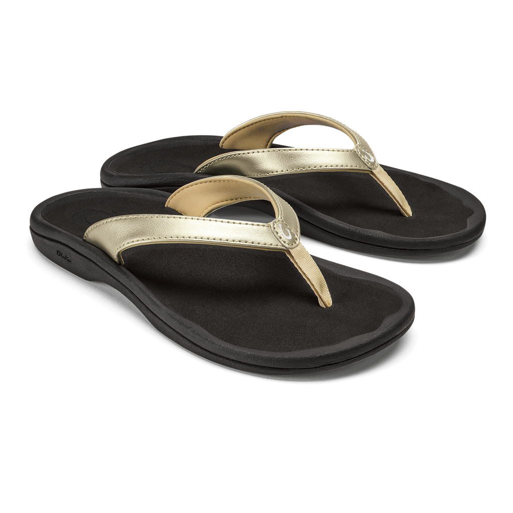 Ohana Lahi Women's Beach Sandals - Gold / Black