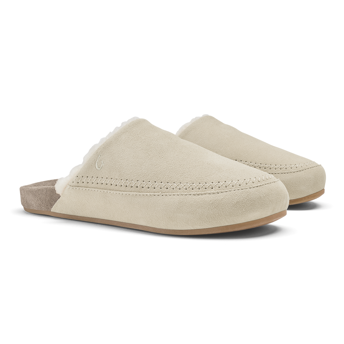 Kipea Malie Women's Mule Slipper - Ecru / Taupe Grey