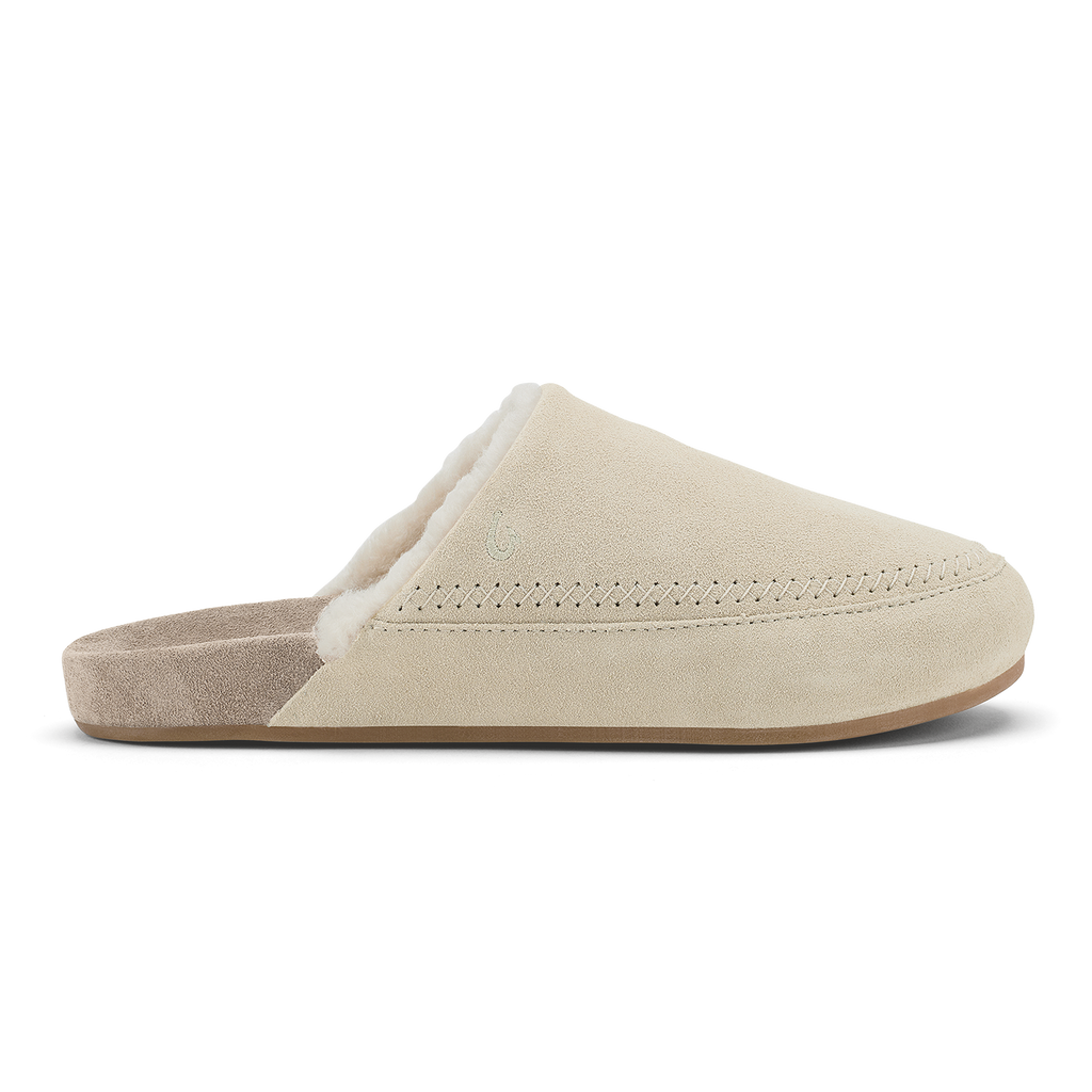Kipea Malie Women's Mule Slipper - Ecru / Taupe Grey
