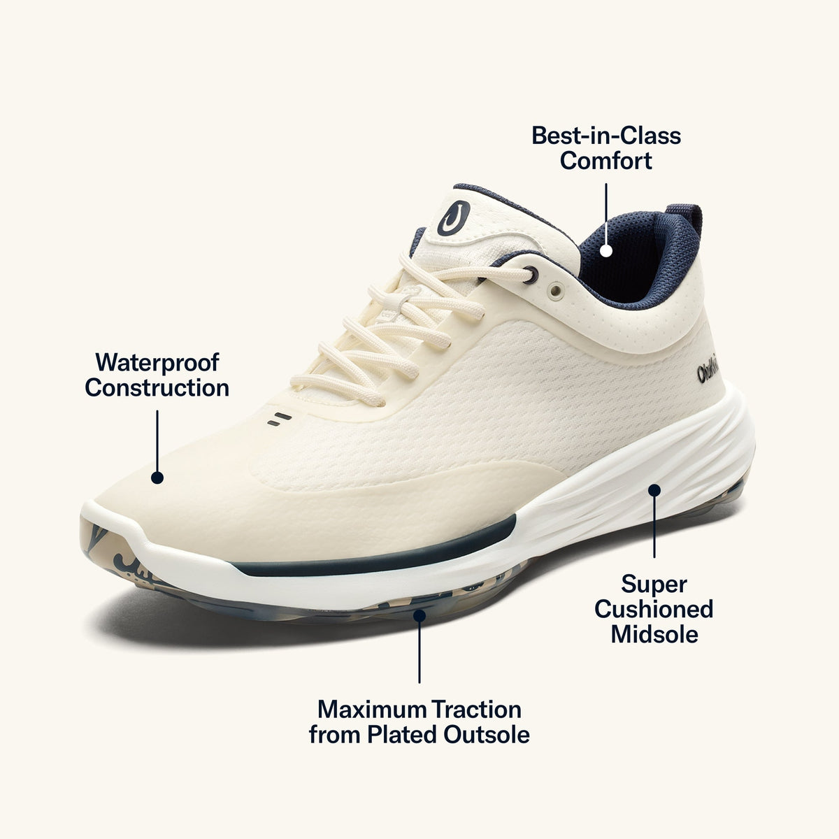 Makena Wp Men's Performance Golf Shoes - White Sand