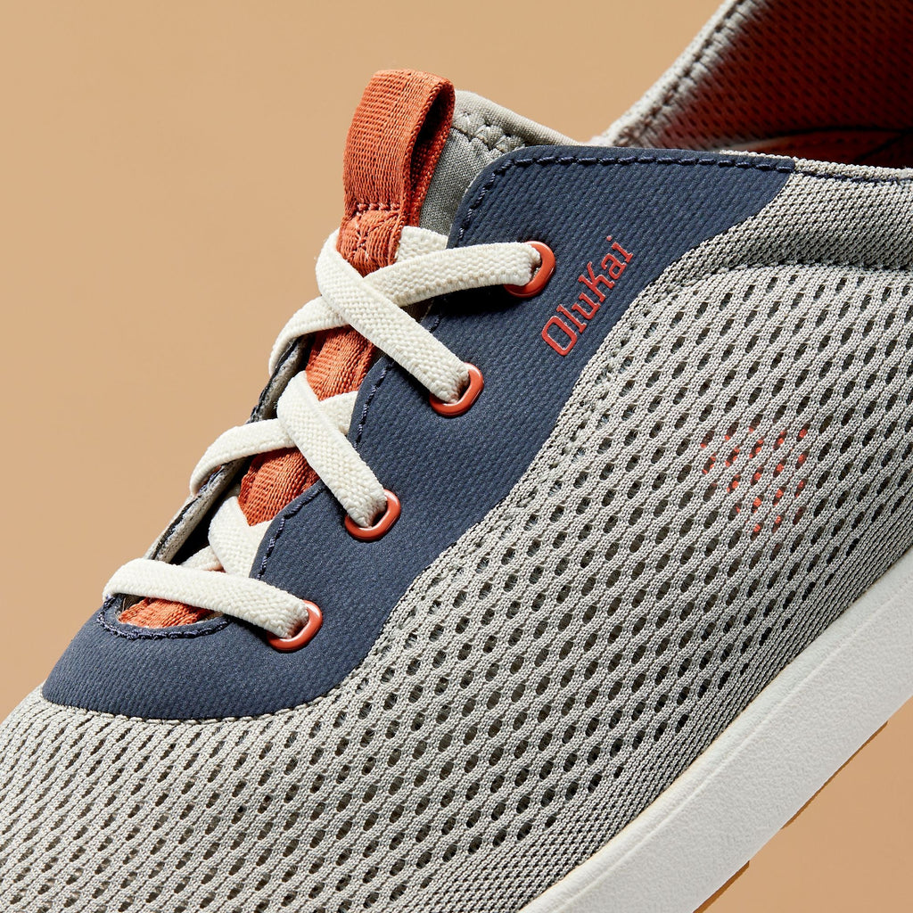 Moku Pae Men's Breathable Boat Shoes - Ash / Trench Blue