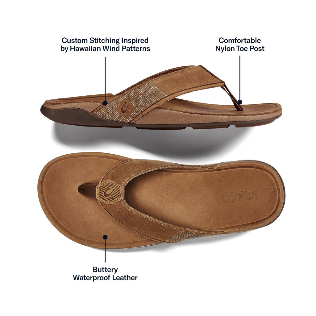 Tuahine Men's Leather Sandals - Toffee